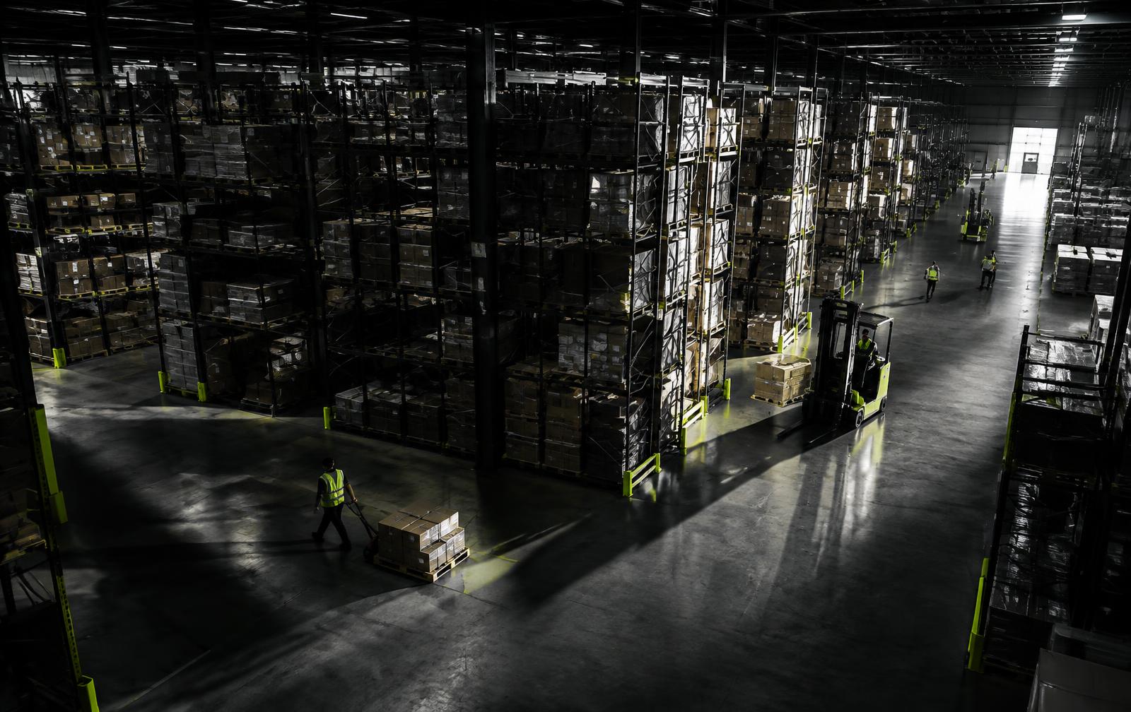 Key Port logistics network inside a large distribution warehouse
